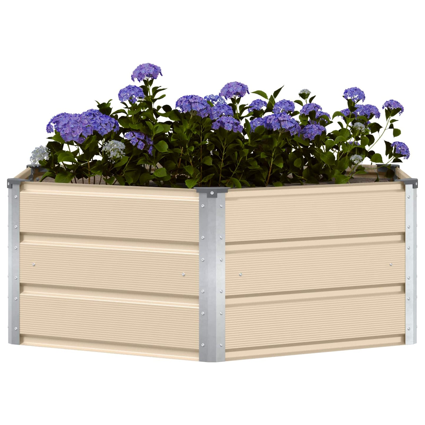 Vidaxx macetero marfil 129 x 129 x 45 cm acero