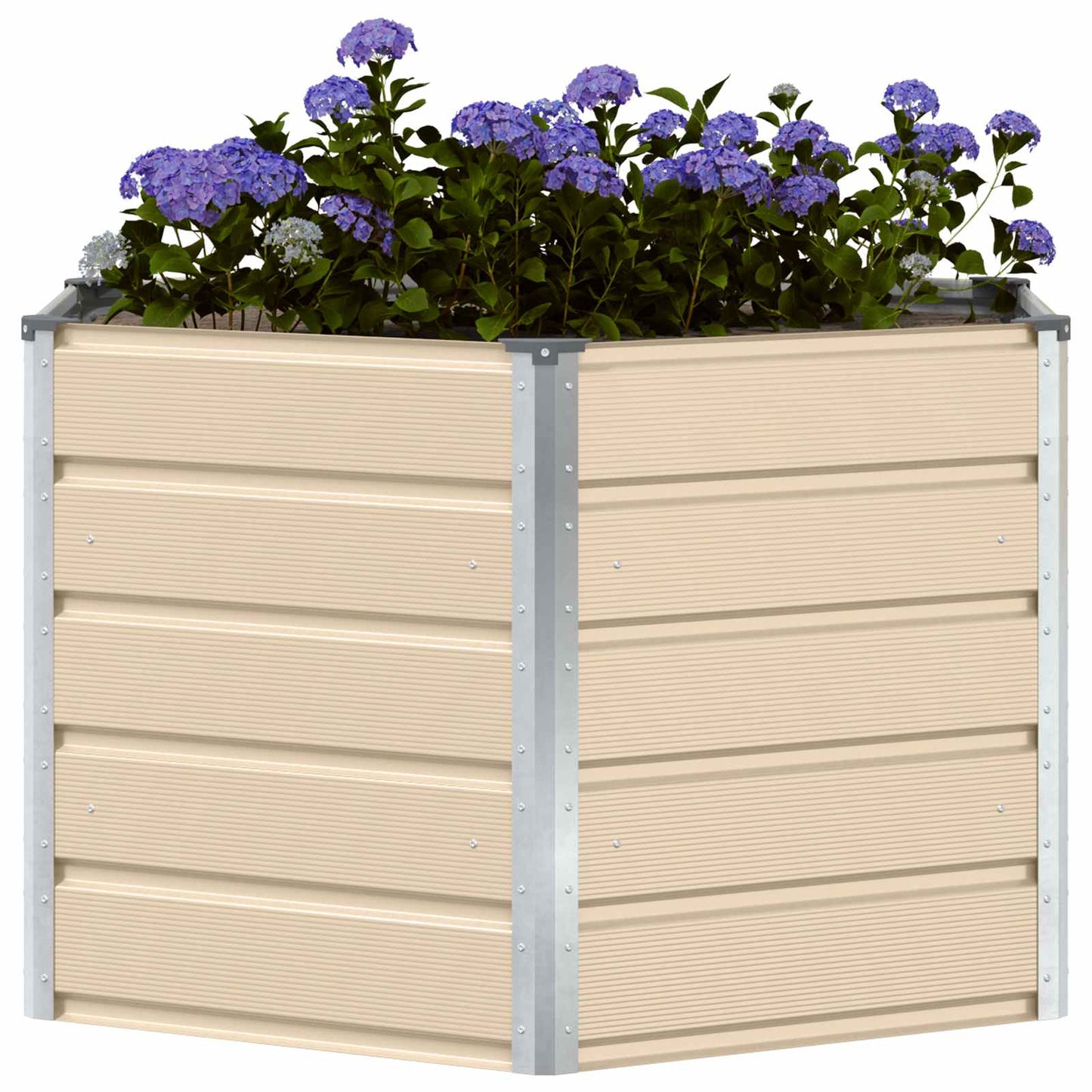 Vidaxx macetero marfil 129 x 129 x 75 cm acero