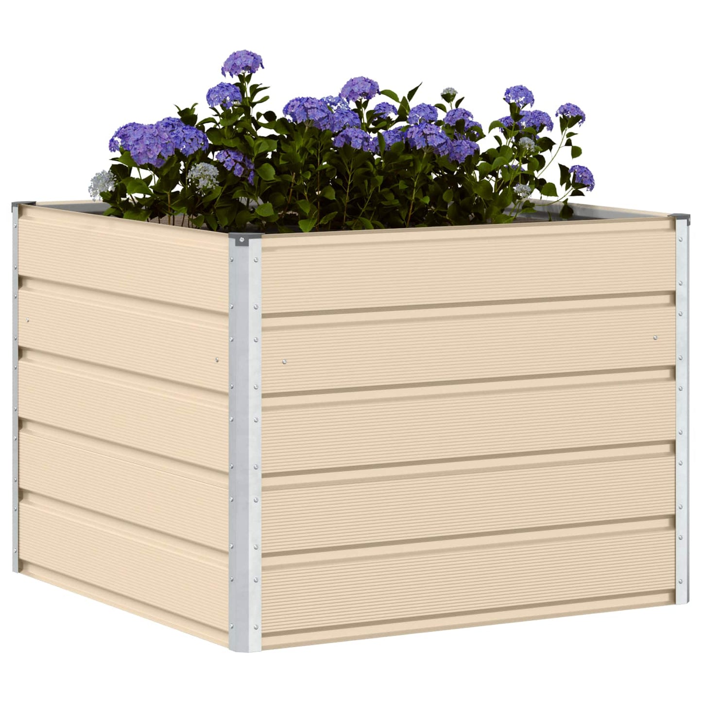 Vidaxx macetero marfil 100 x 100 x 75 cm acero