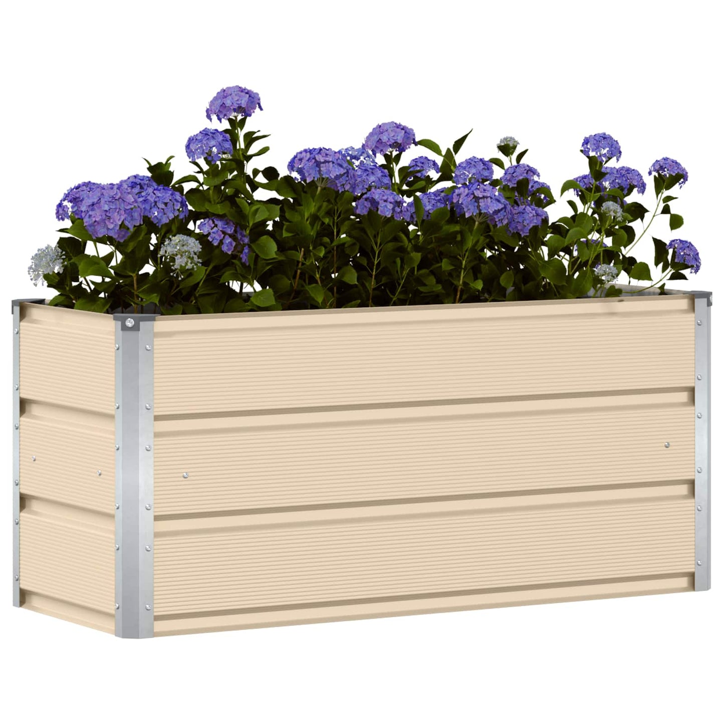 Jardinera vidaxx marfil 100 x 40 x 45 cm acero