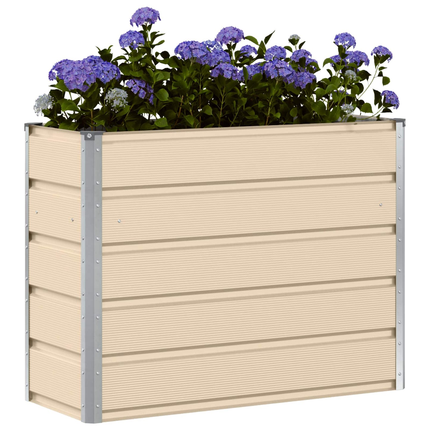 Vidaxl plantenbak ivoor 100 x 40 x 75 cm staal