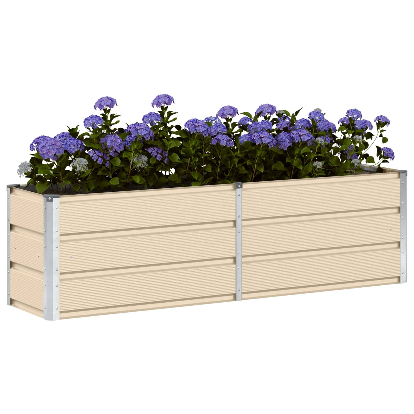 Vidaxl plantenbak ivoor 160 x 40 x 45 cm staal