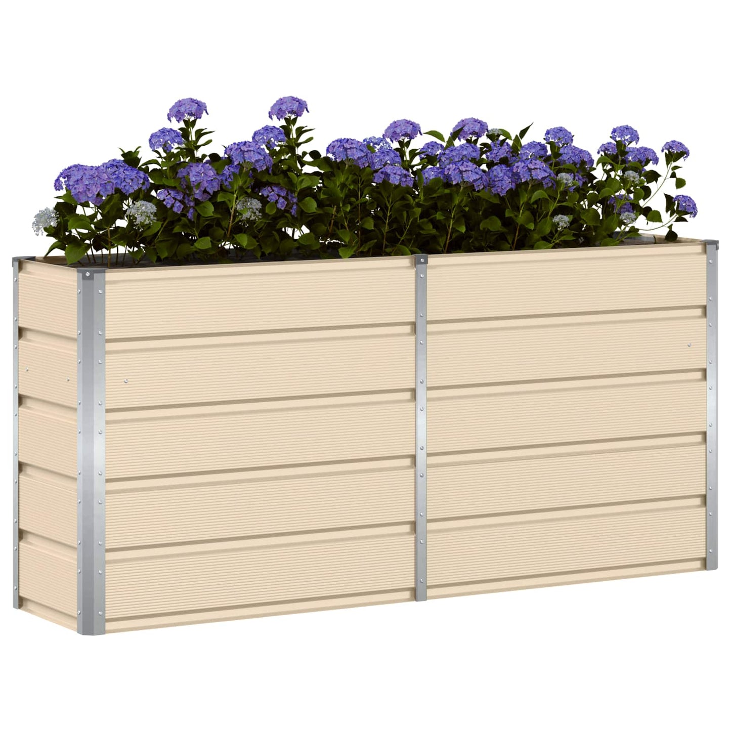 Vidaxl plantenbak ivoor 160 x 40 x 75 cm staal