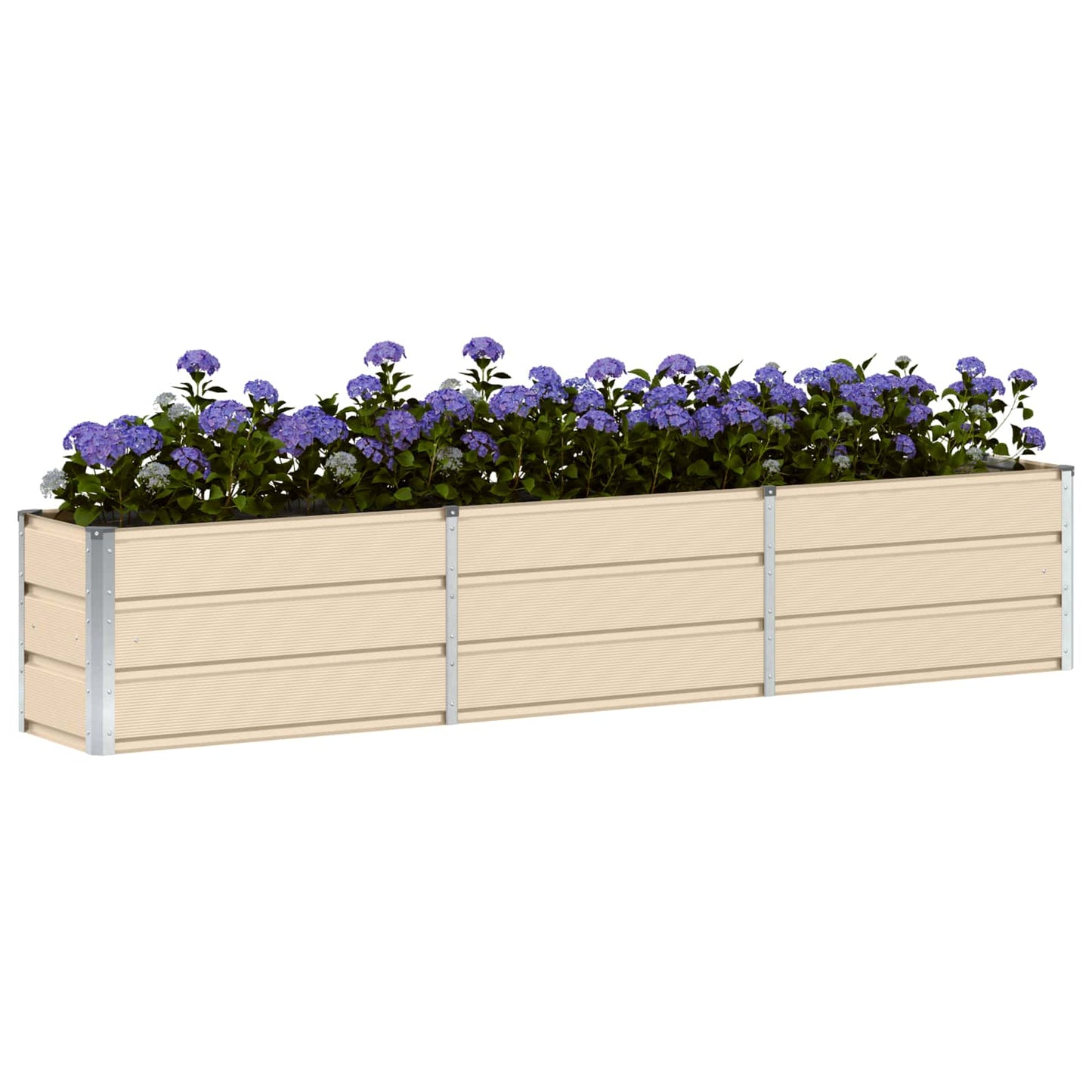 Vidaxl plantenbak ivoor 240 x 40 x 45 cm staal