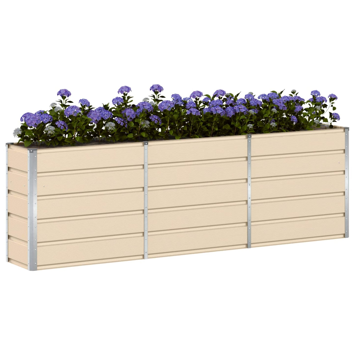Vidaxl plantenbak ivoor 160 x 40 x 75 cm staal