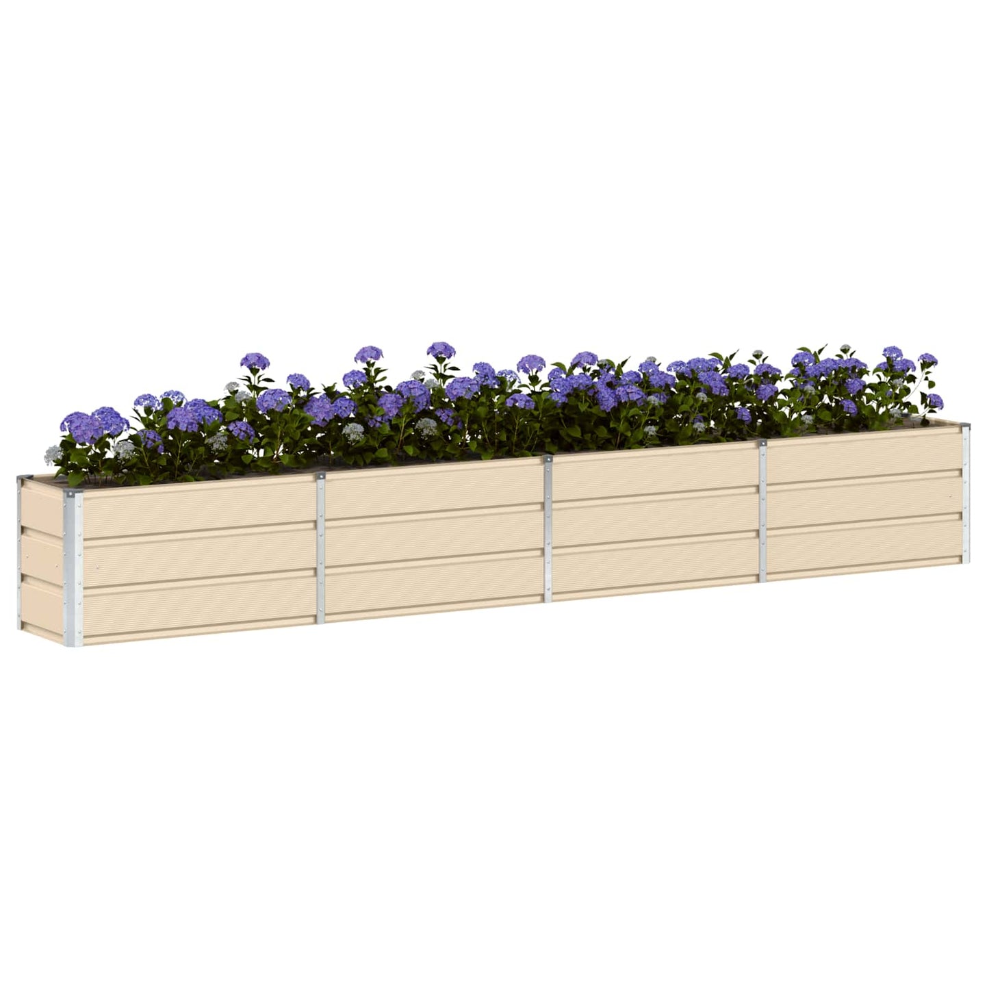 Vidaxl plantenbak ivoor 320 x 40 x 45 cm staal