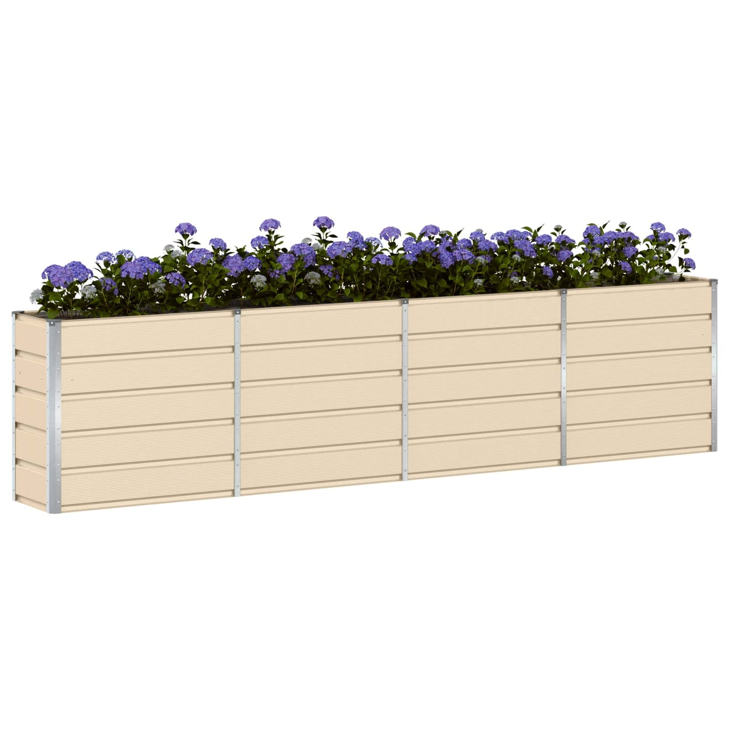 Vidaxl plantenbak ivoor 160 x 40 x 75 cm staal