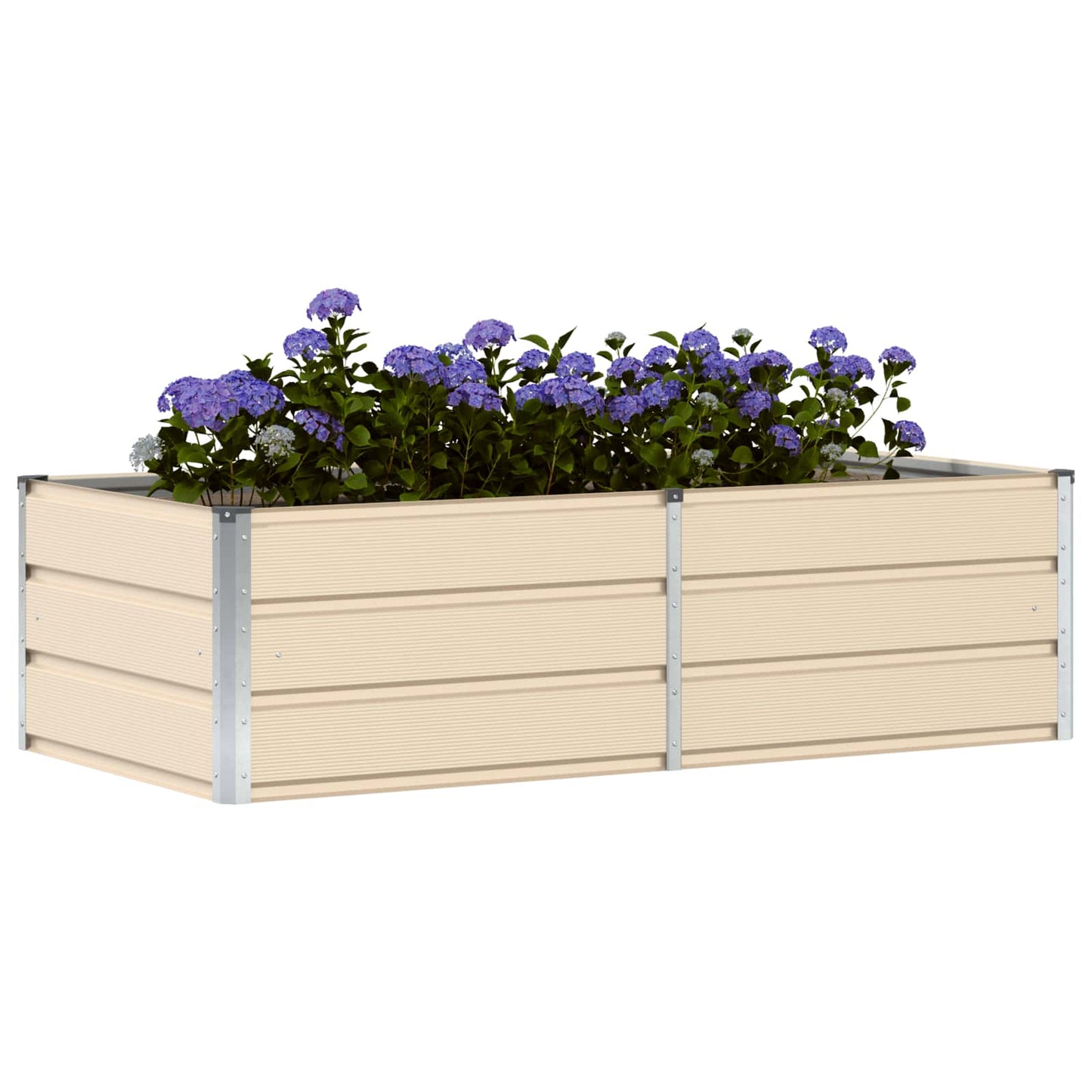 Vidaxl plantenbak ivoor 160 x 80 x 45 cm staal