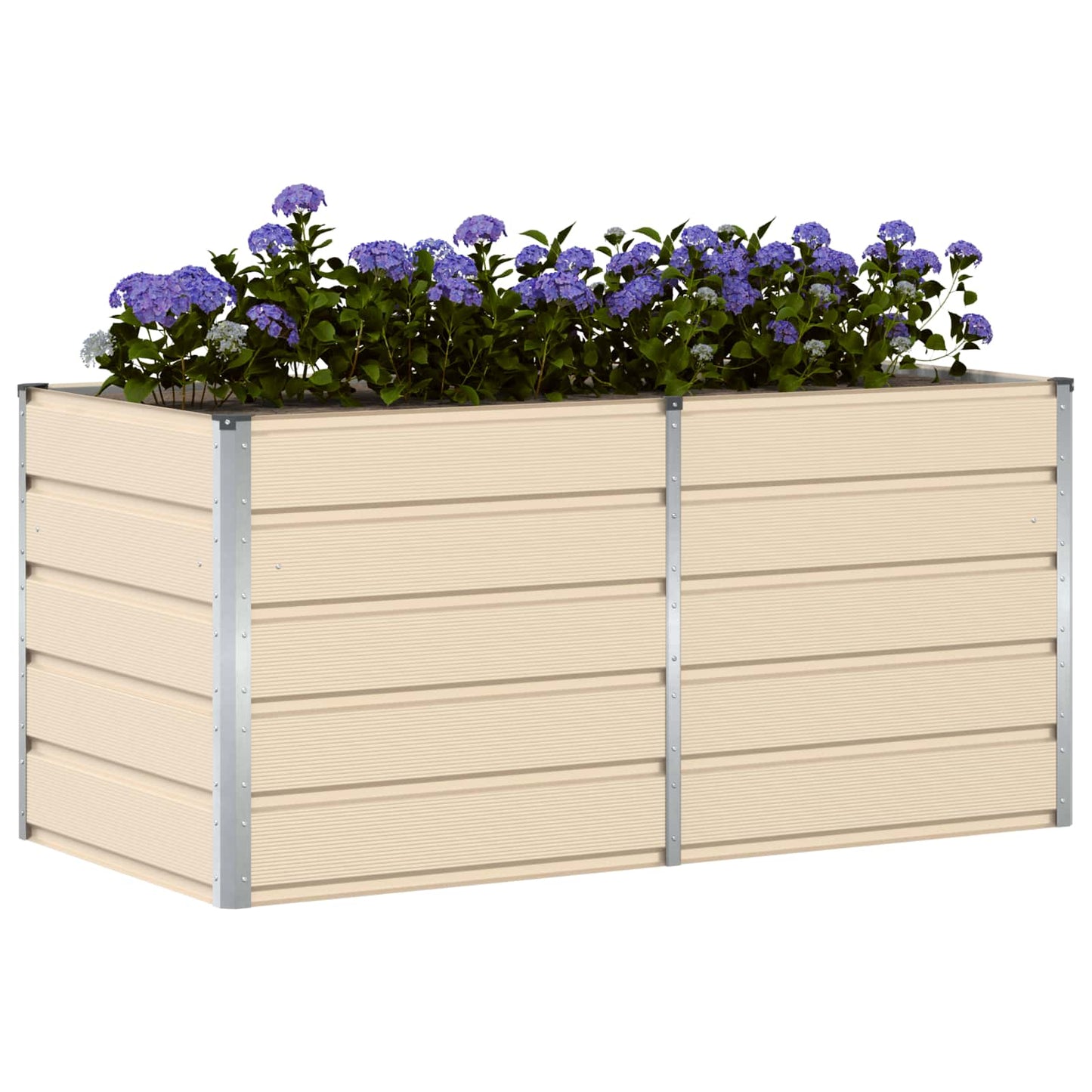 Vidaxl plantenbak ivoor 160 x 80 x 75 cm staal