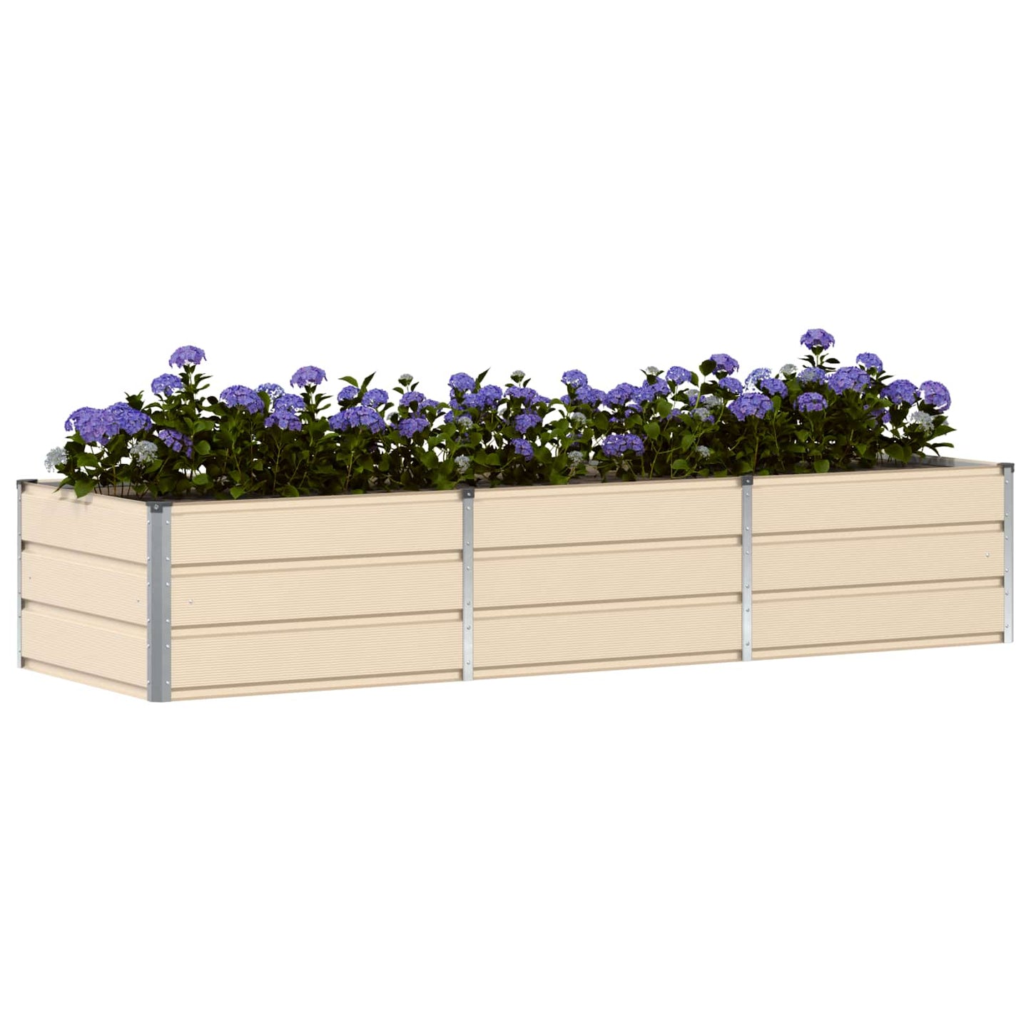 Vidaxl plantenbak ivoor 240 x 80 x 45 cm staal