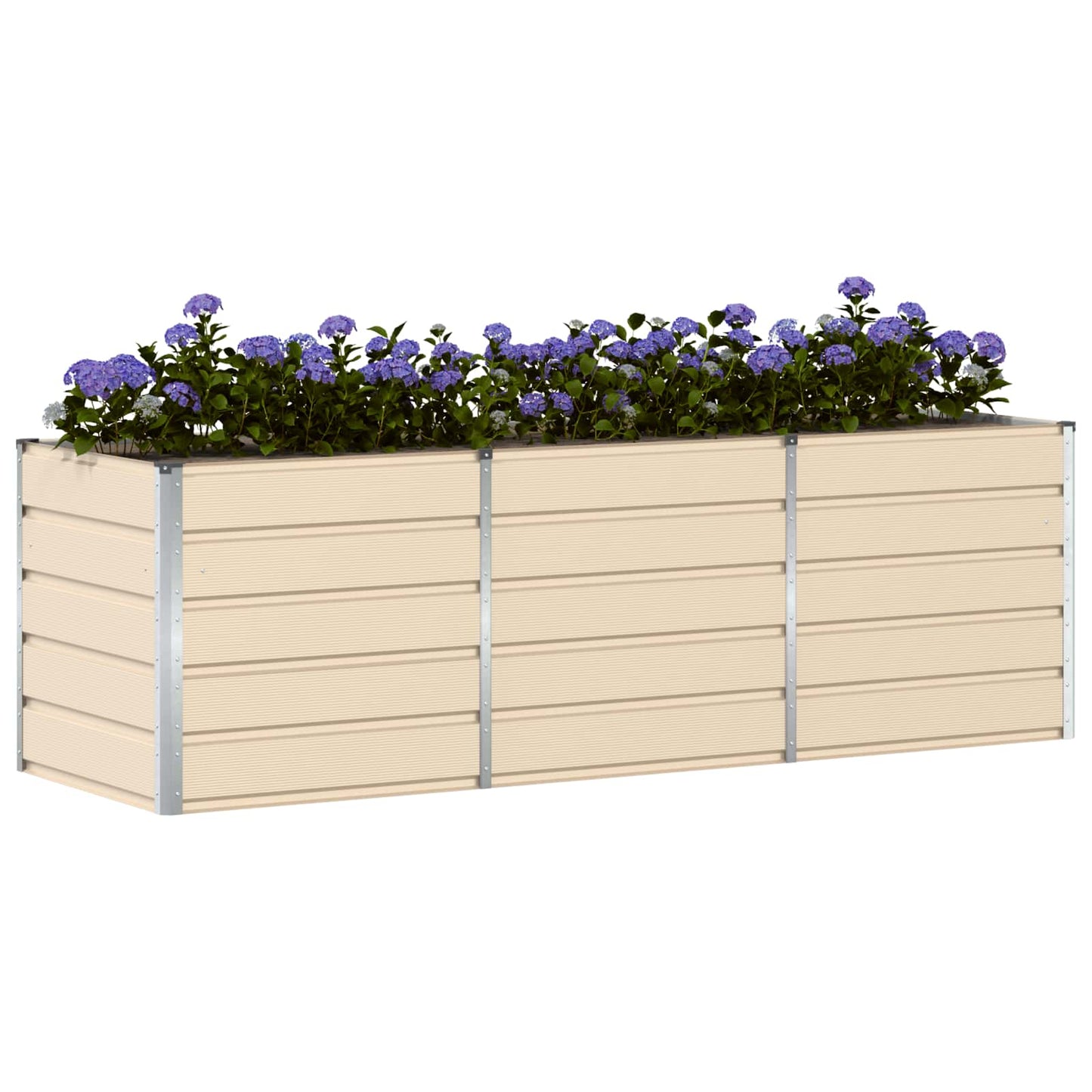Vidaxl plantenbak ivoor 240 x 80 x 75 cm staal