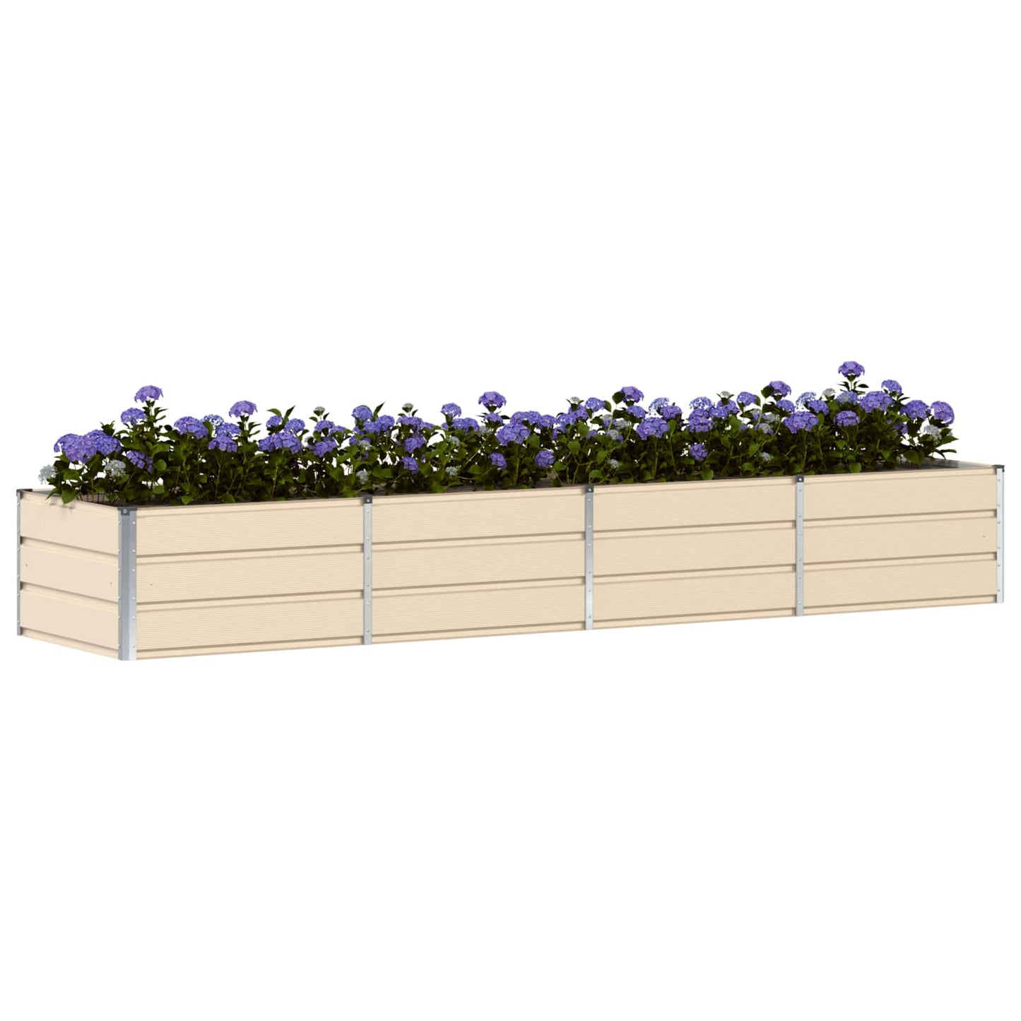 Vidaxl plantenbak ivoor 320 x 80 x 45 cm staal