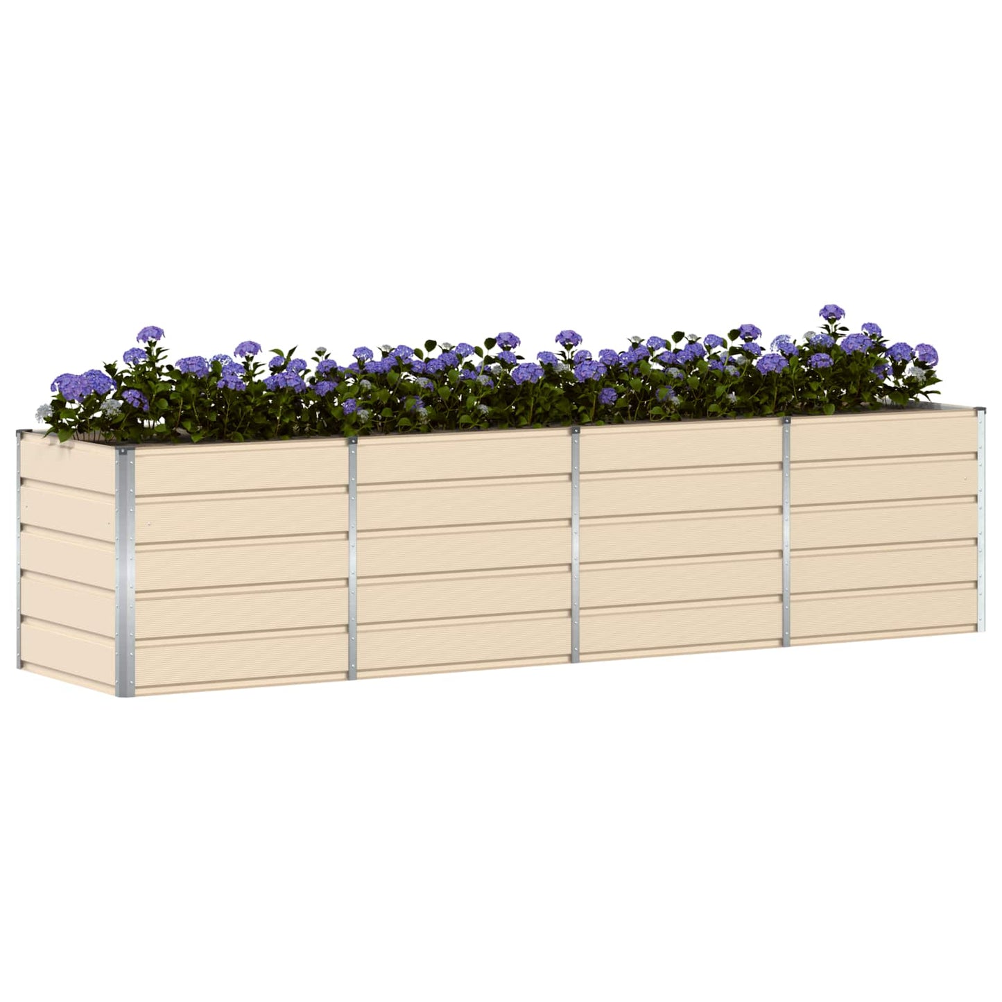 Vidaxl plantenbak ivoor 240 x 80 x 75 cm staal