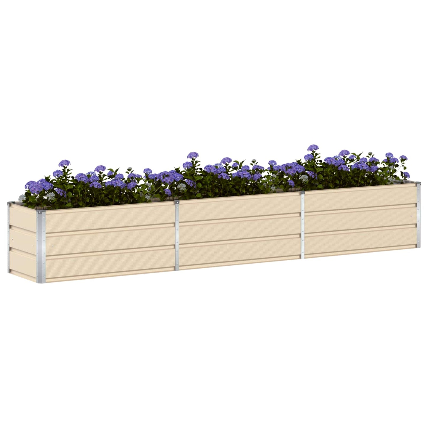 Vidaxl plantenbak ivoor 480 x 50 x 45 cm gegalvaniseerd staal