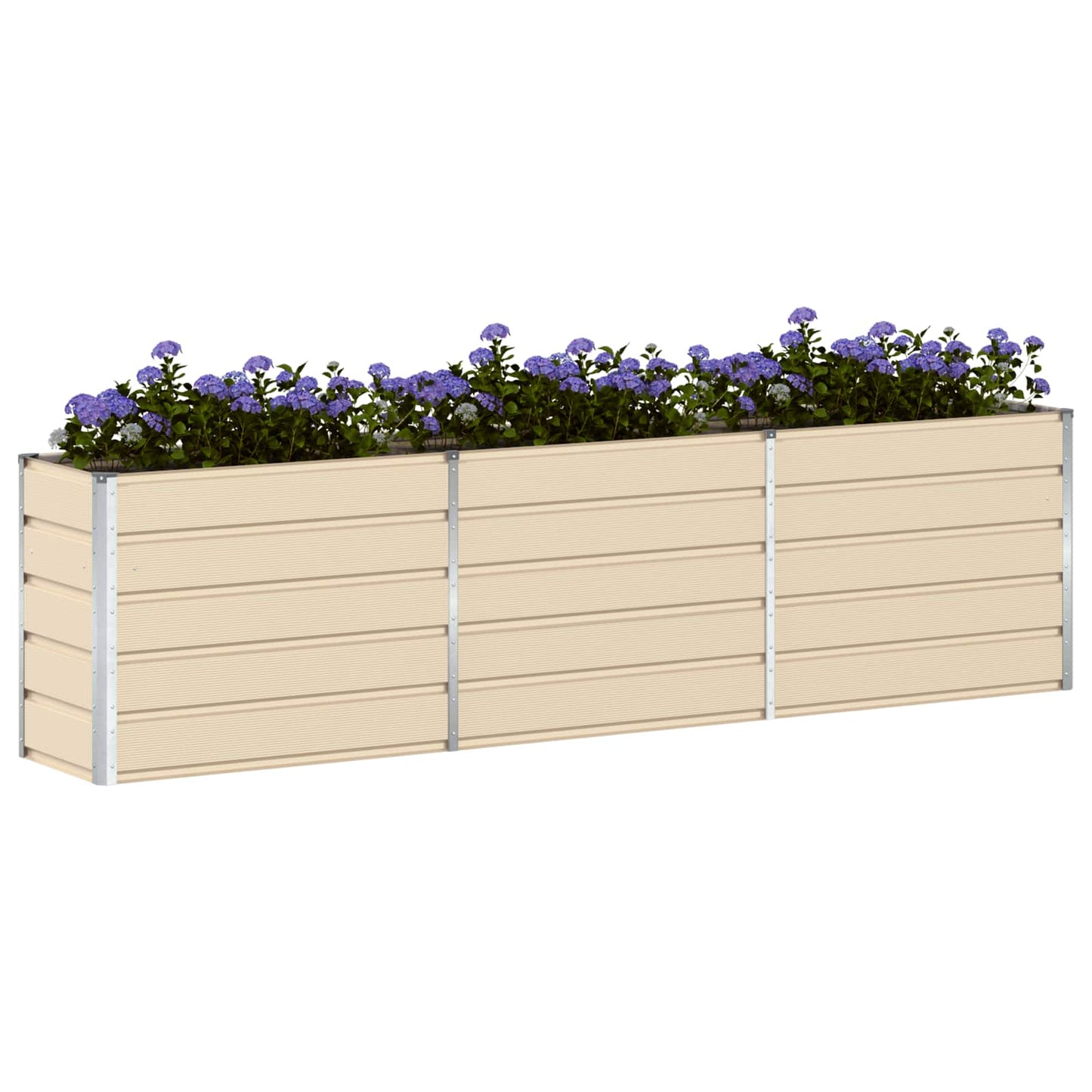 Vidaxl plantenbak ivoor 480 x 50 x 45 cm gegalvaniseerd staal