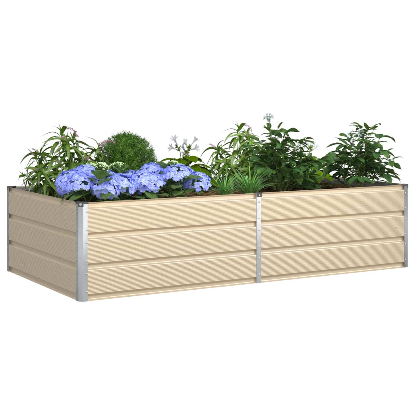 Jardinera vidaxx marfil 195 x 100 x 45 cm acero galvanizado