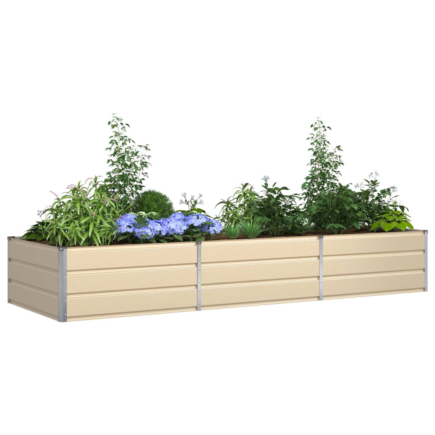 Vidaxl plantenbak ivoor 195 x 100 x 45 cm gegalvaniseerd staal