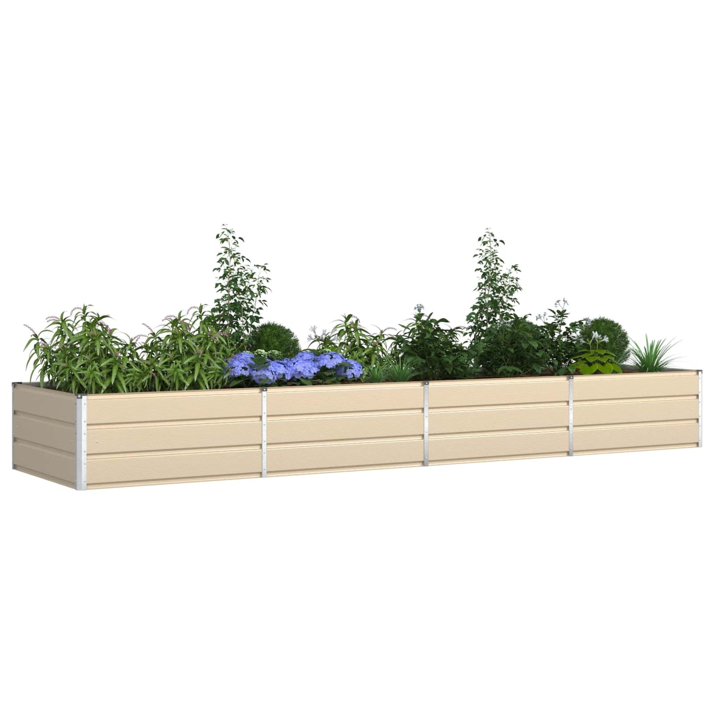 Vidaxl plantenbak ivoor 195 x 100 x 45 cm gegalvaniseerd staal