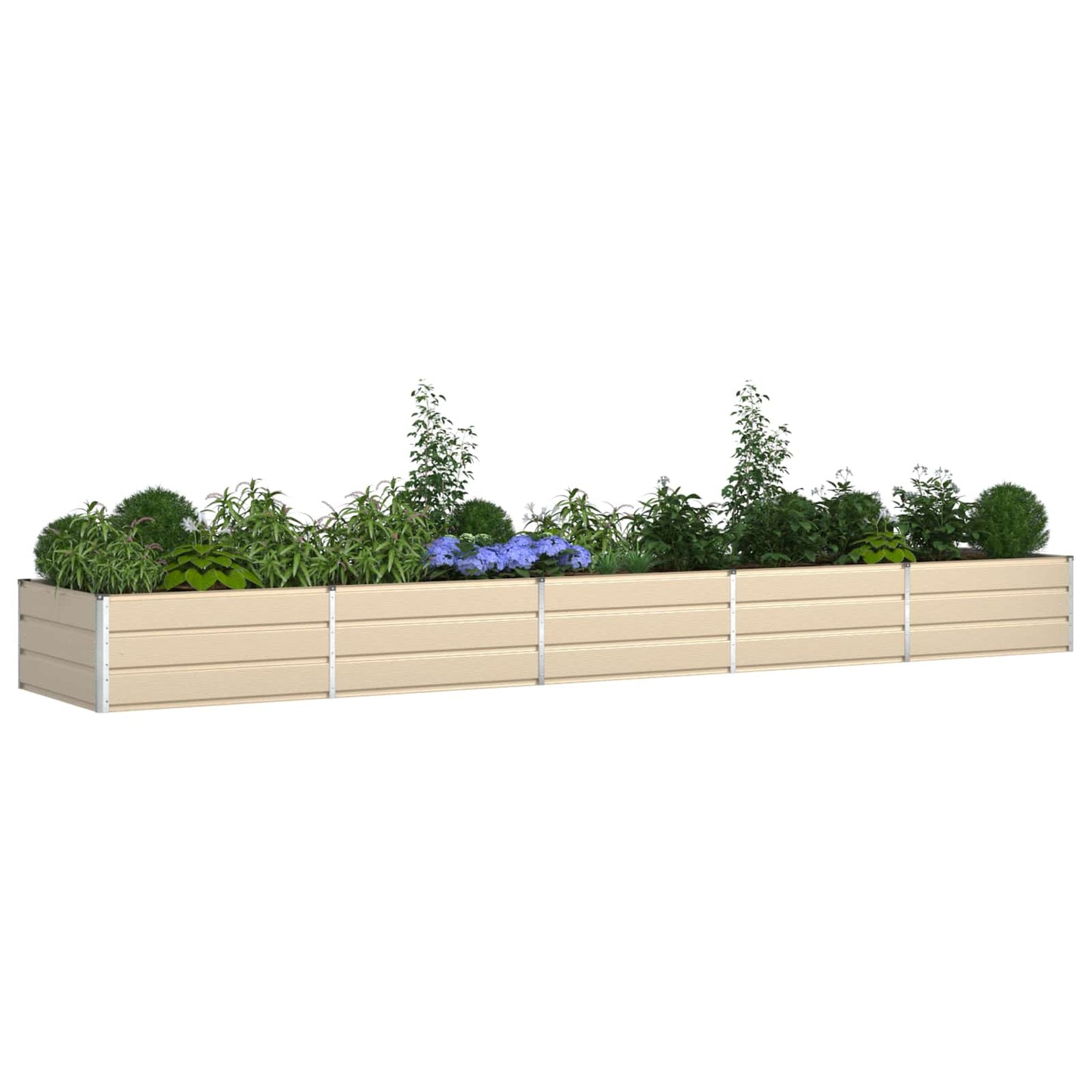 Vidaxl plantenbak ivoor 195 x 100 x 45 cm gegalvaniseerd staal