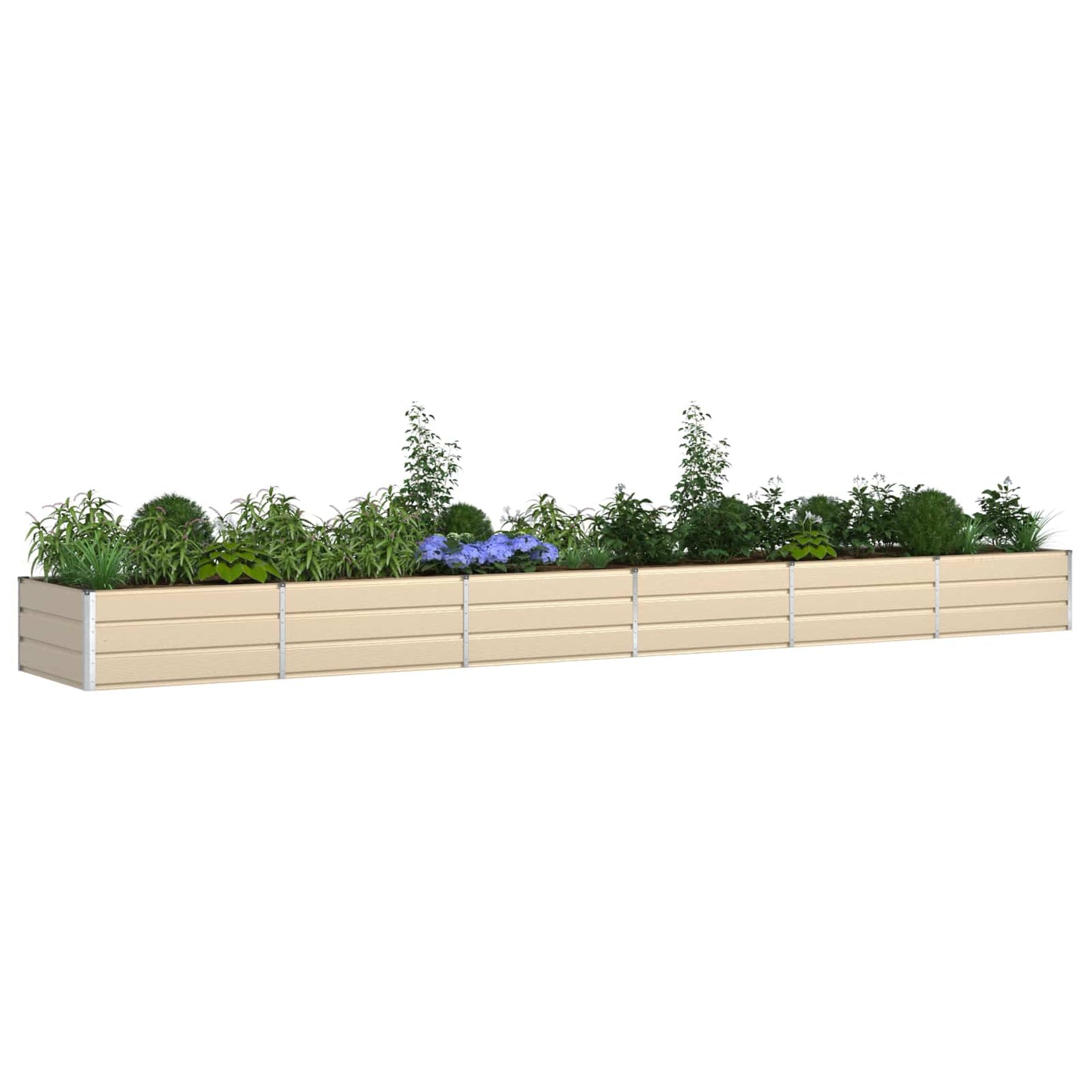 Vidaxl plantenbak ivoor 195 x 100 x 45 cm gegalvaniseerd staal