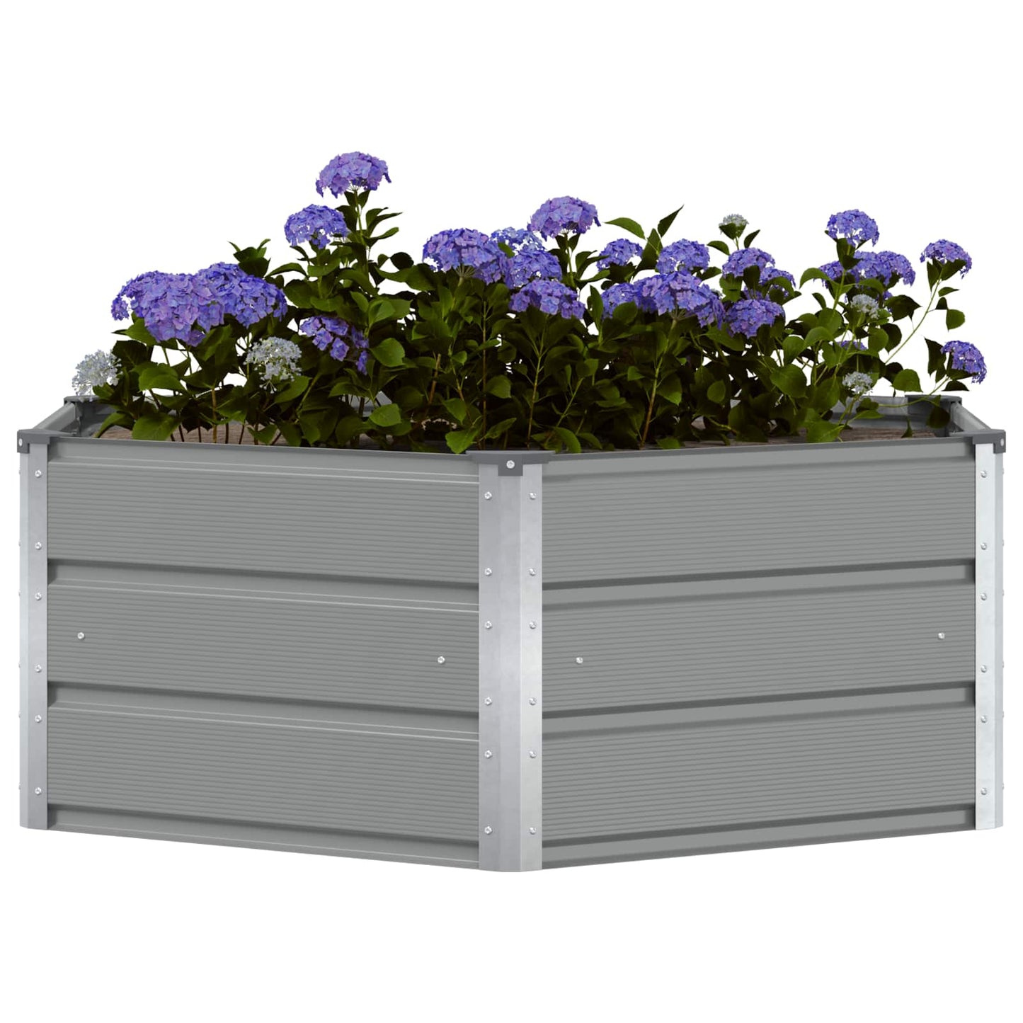 Vidaxl plantenbak lichtgrijs 129 x 129 x 45 cm staal