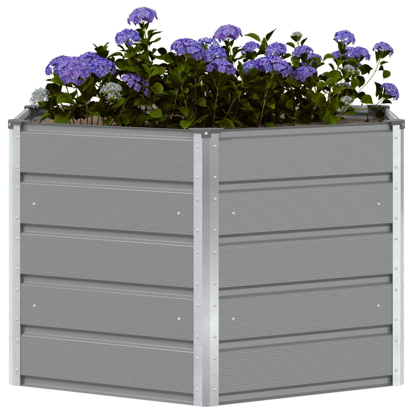 Vidaxx macetero gris claro 129 x 129 x 75 cm acero