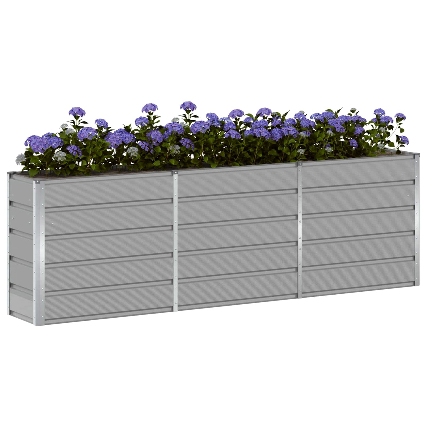 Vidaxl plantenbak lichtgrijs 160 x 40 x 75 cm staal