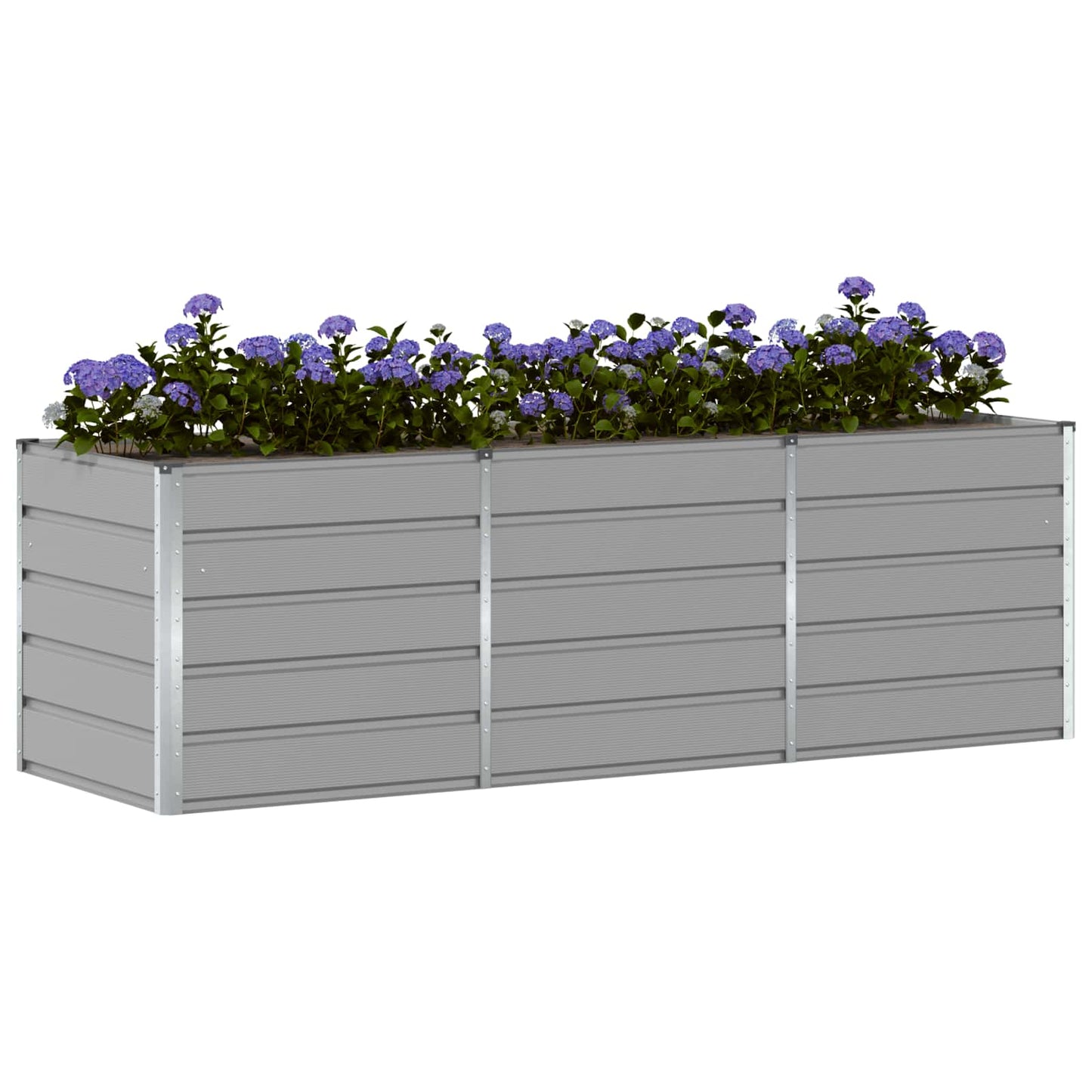 Vidaxl plantenbak lichtgrijs 240 x 80 x 75 cm staal