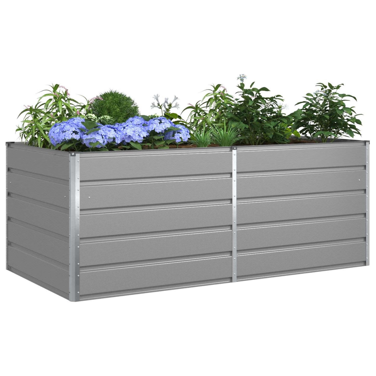 Vidaxl plantenbak lichtgrijs 195 x 100 x 45 cm gegalvaniseerd staal