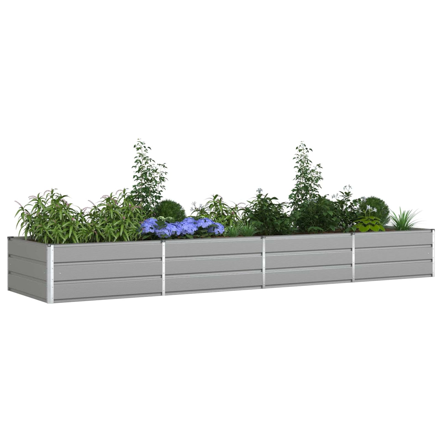 Vidaxl plantenbak lichtgrijs 195 x 100 x 45 cm gegalvaniseerd staal