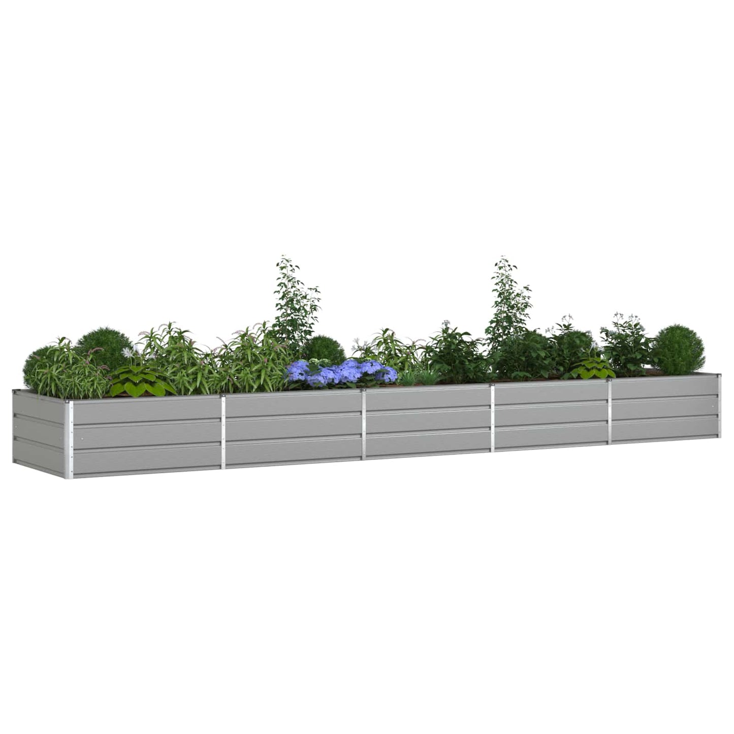 Vidaxl plantenbak lichtgrijs 195 x 100 x 45 cm gegalvaniseerd staal