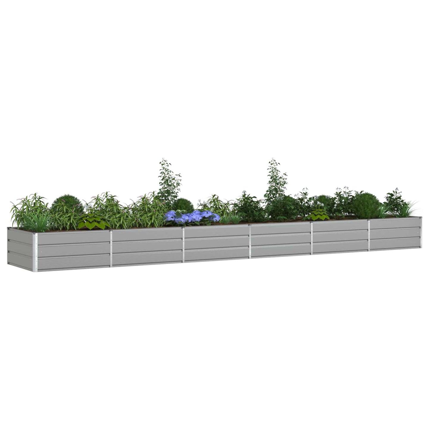 Jardinera vidaxl gris claro 195 x 100 x 45 cm acero galvanizado