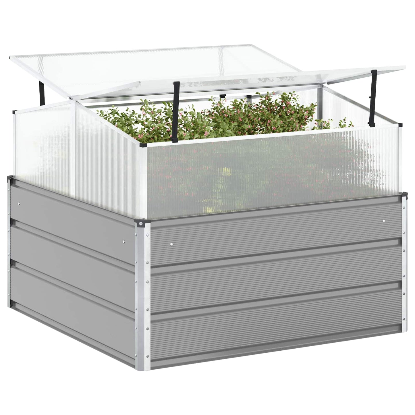 Jardinera vidaxx gris claro 100 x 100 x 77 cm acero galvanizado