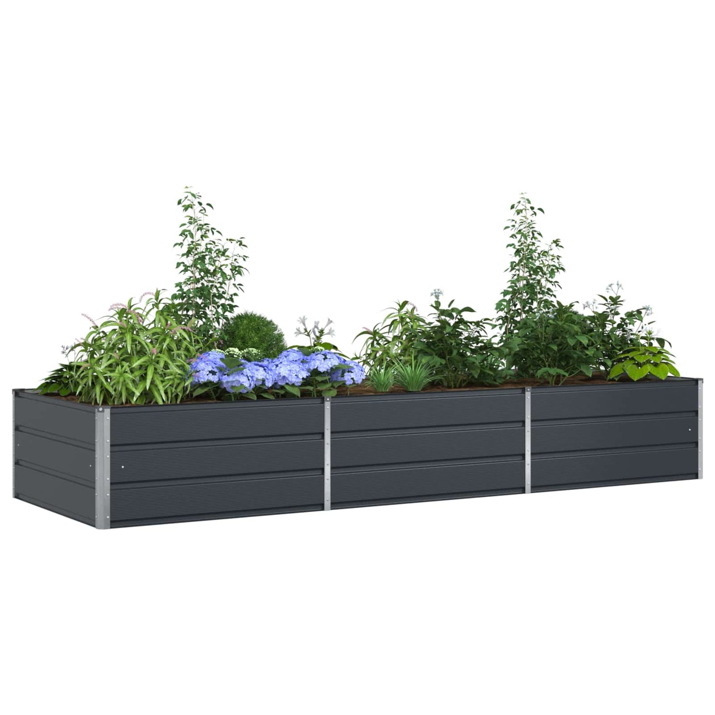 Jardinera vidaxx antracita 195 x 100 x 45 cm acero galvanizado