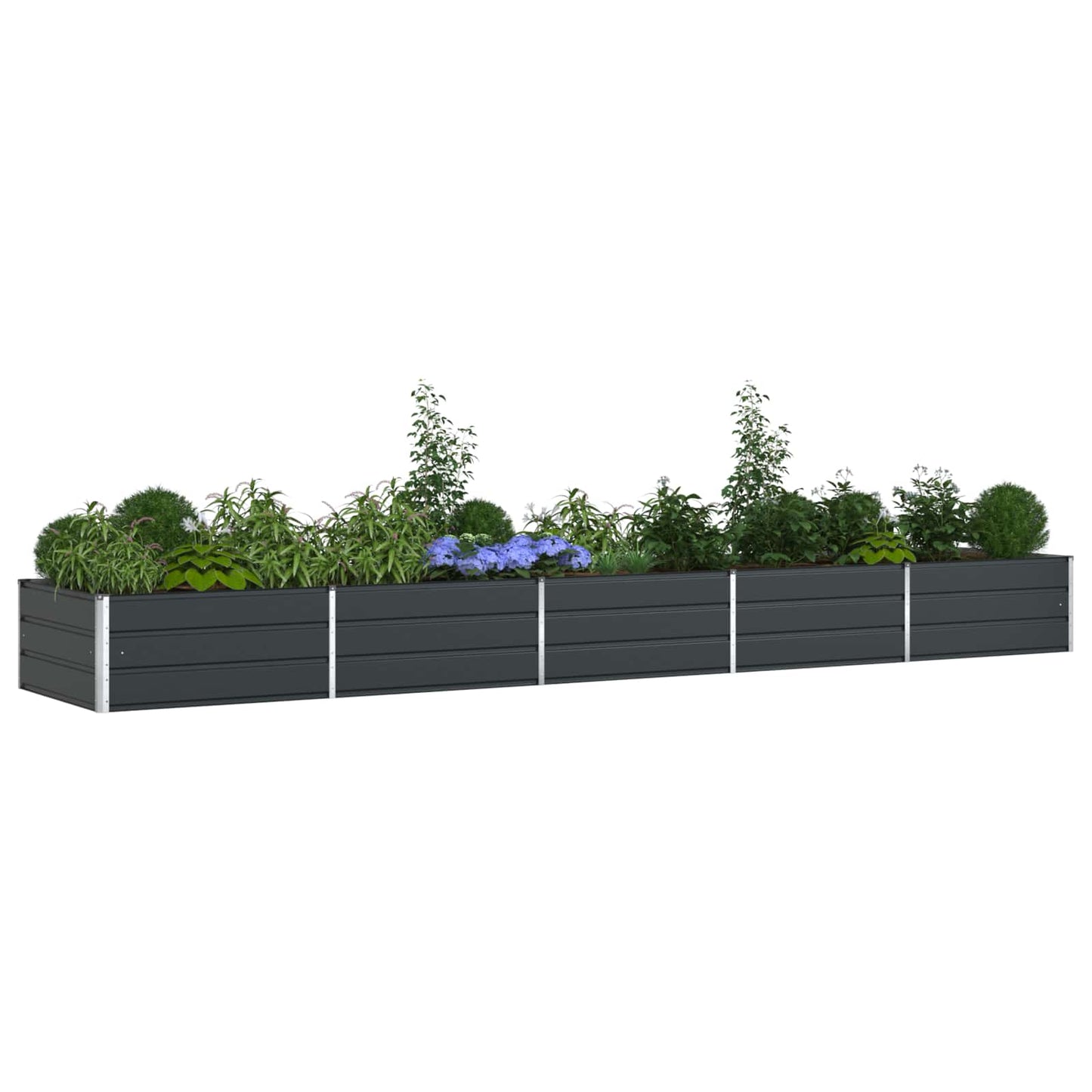 Jardinera vidaxx antracita 195 x 100 x 45 cm acero galvanizado