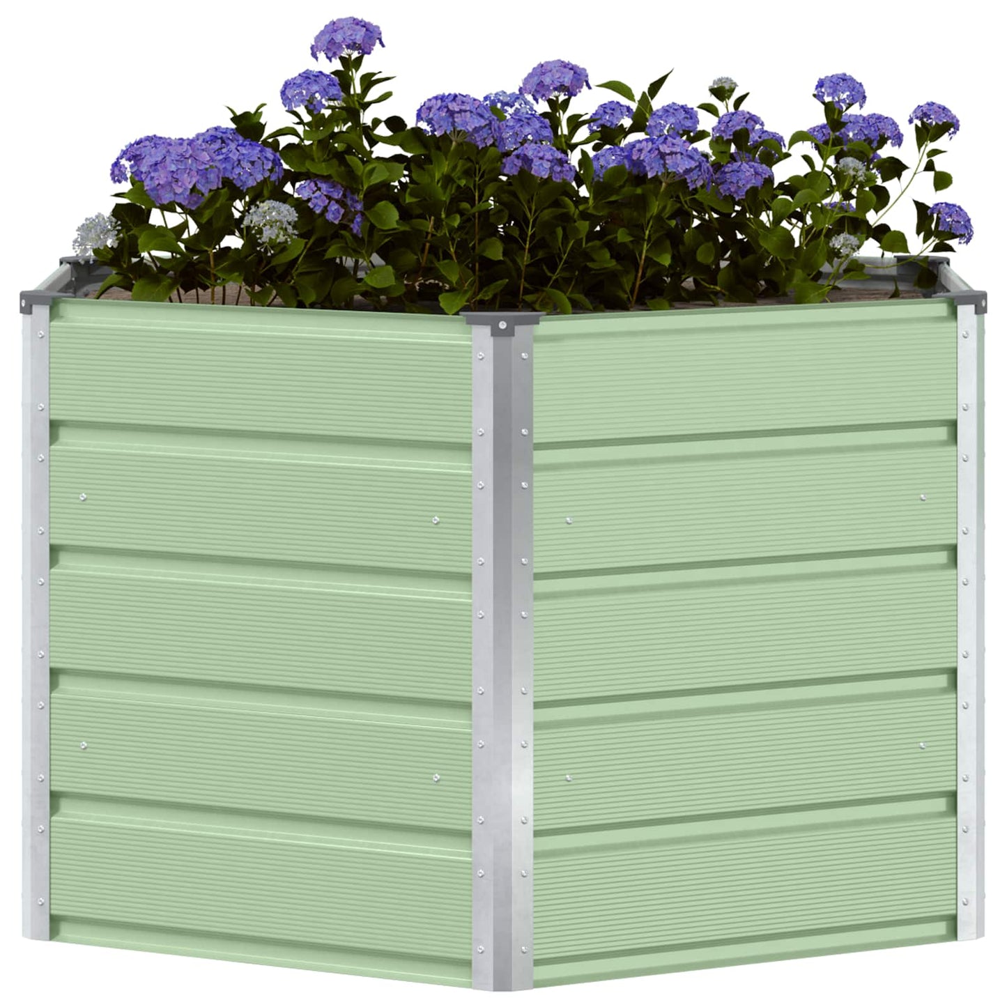 Vidaxl plantenbak pastel groen 129 x 129 x 75 cm staal