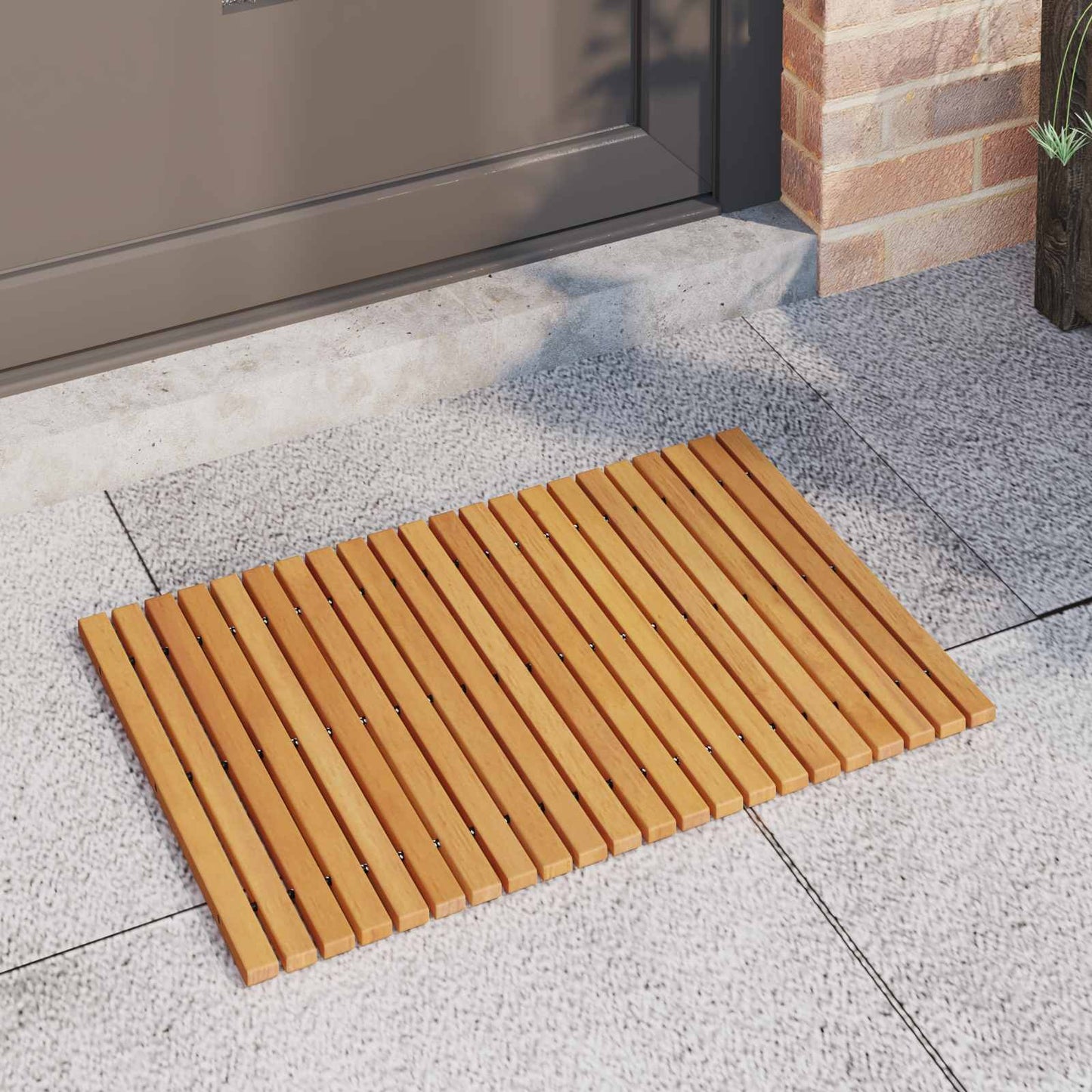 Vidaxx alfombra de baño marrón 60 x 40 cm madera maciza de acacia