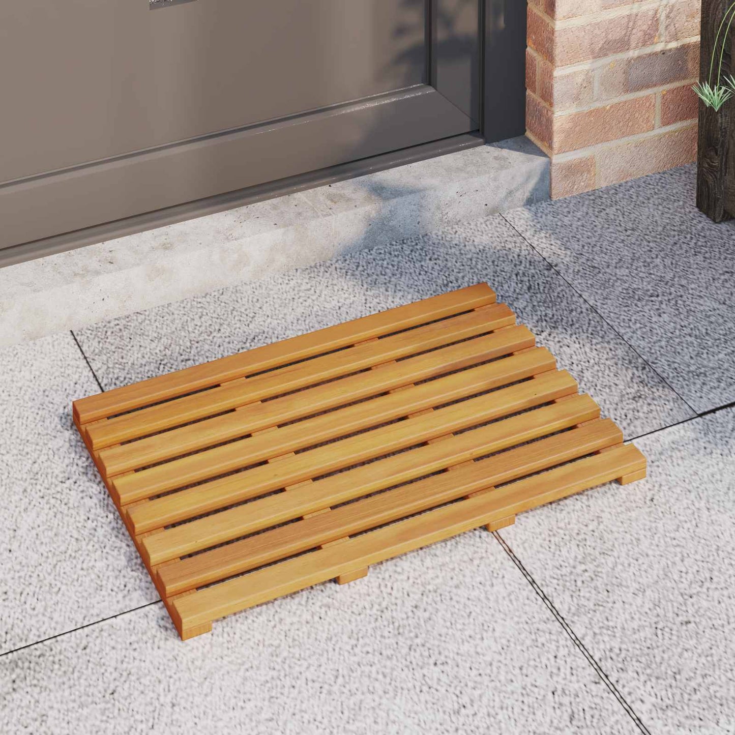 VidaXL alfombra de baño liso marrón 100 x 53 cm madera