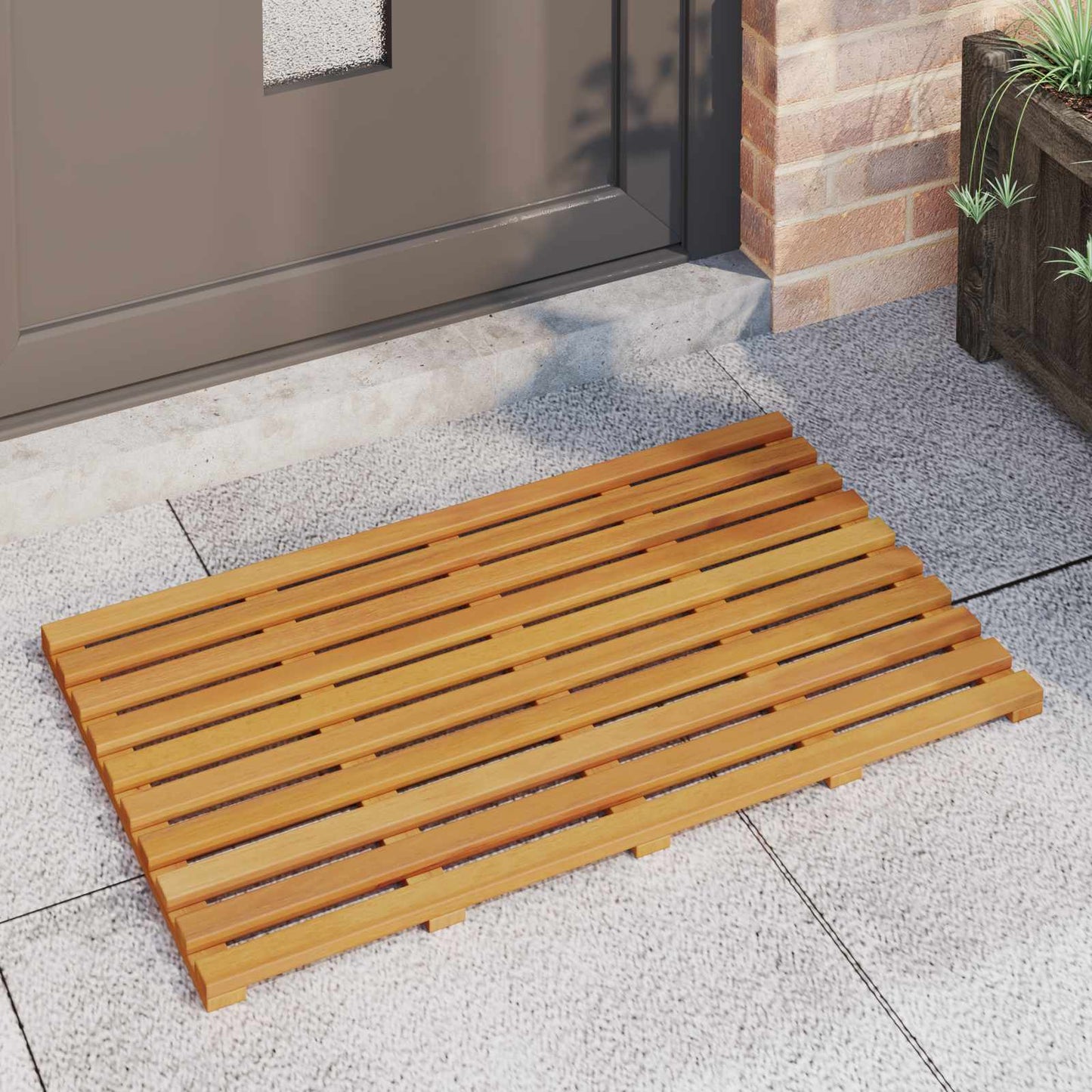 VidaXL alfombra de baño liso marrón 100 x 53 cm madera