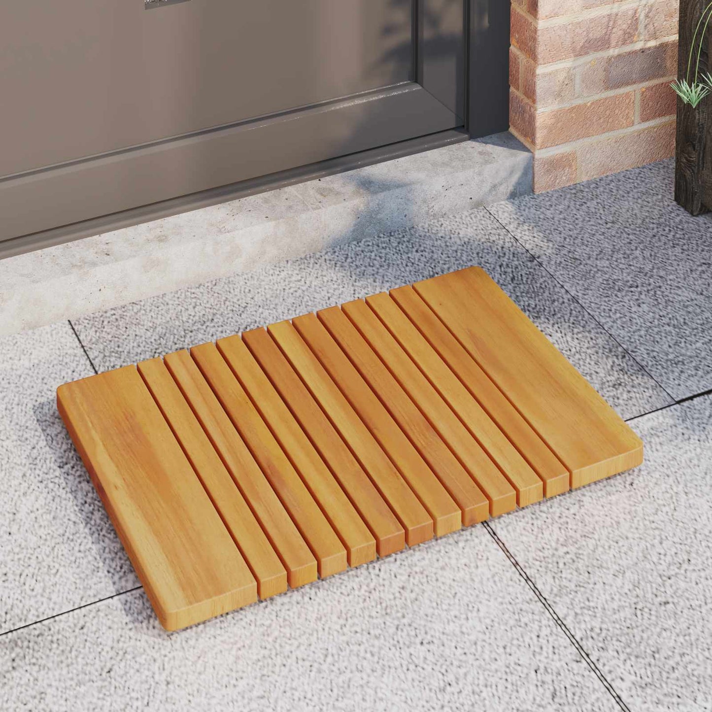 Vidaxxl alfombra de baño liso marrón 59 x 40 cm madera