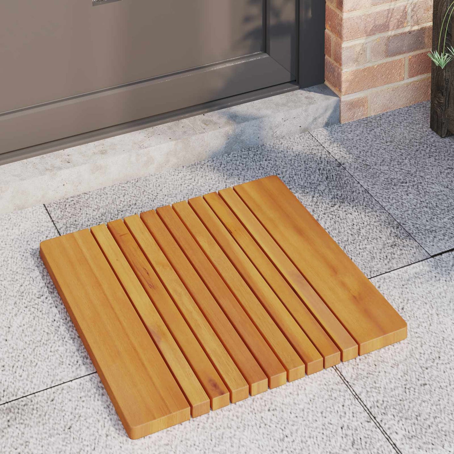 Vidaxxl alfombra de baño liso marrón 59 x 40 cm madera
