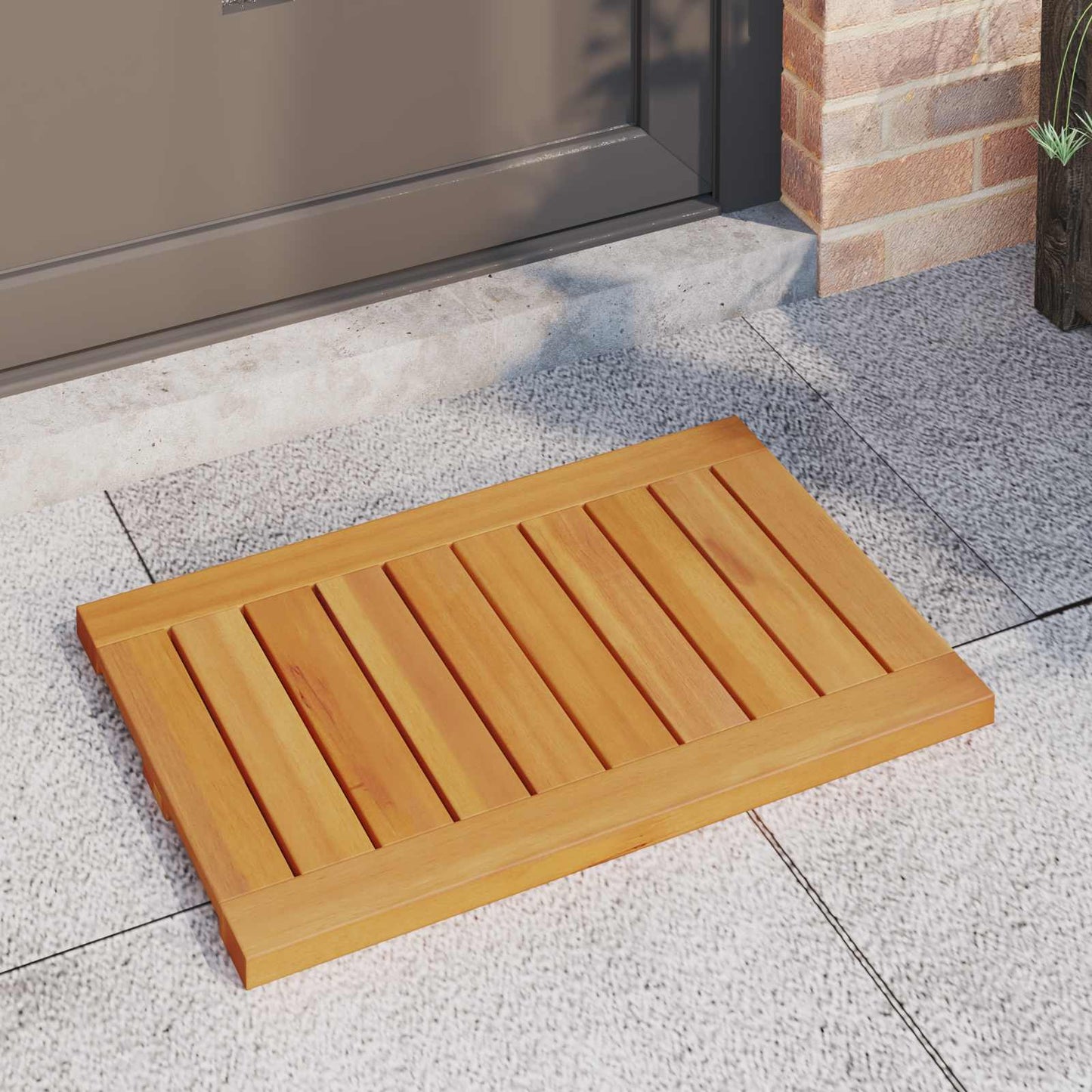Vidaxxl alfombra de baño liso marrón 60 x 40 cm madera