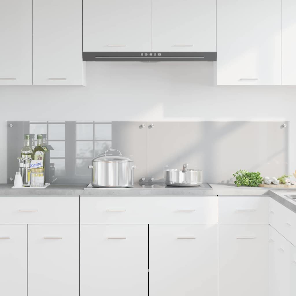 Vidaxxl salpicadero de cocina 2 piezas gris claro 90 x 40 cm vidrio templado