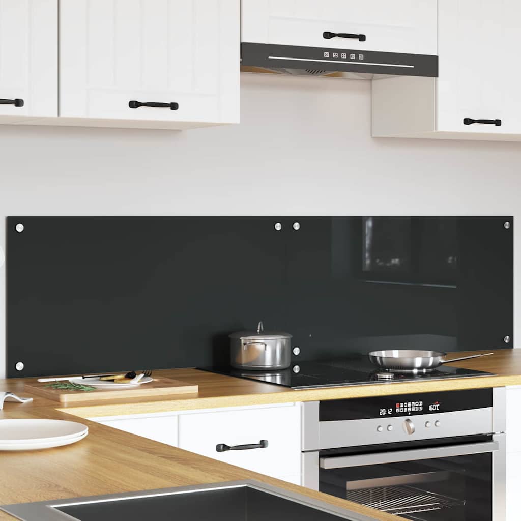 Vidaxxl salpicadero de cocina 2 piezas gris oscuro 80 x 40 cm vidrio templado