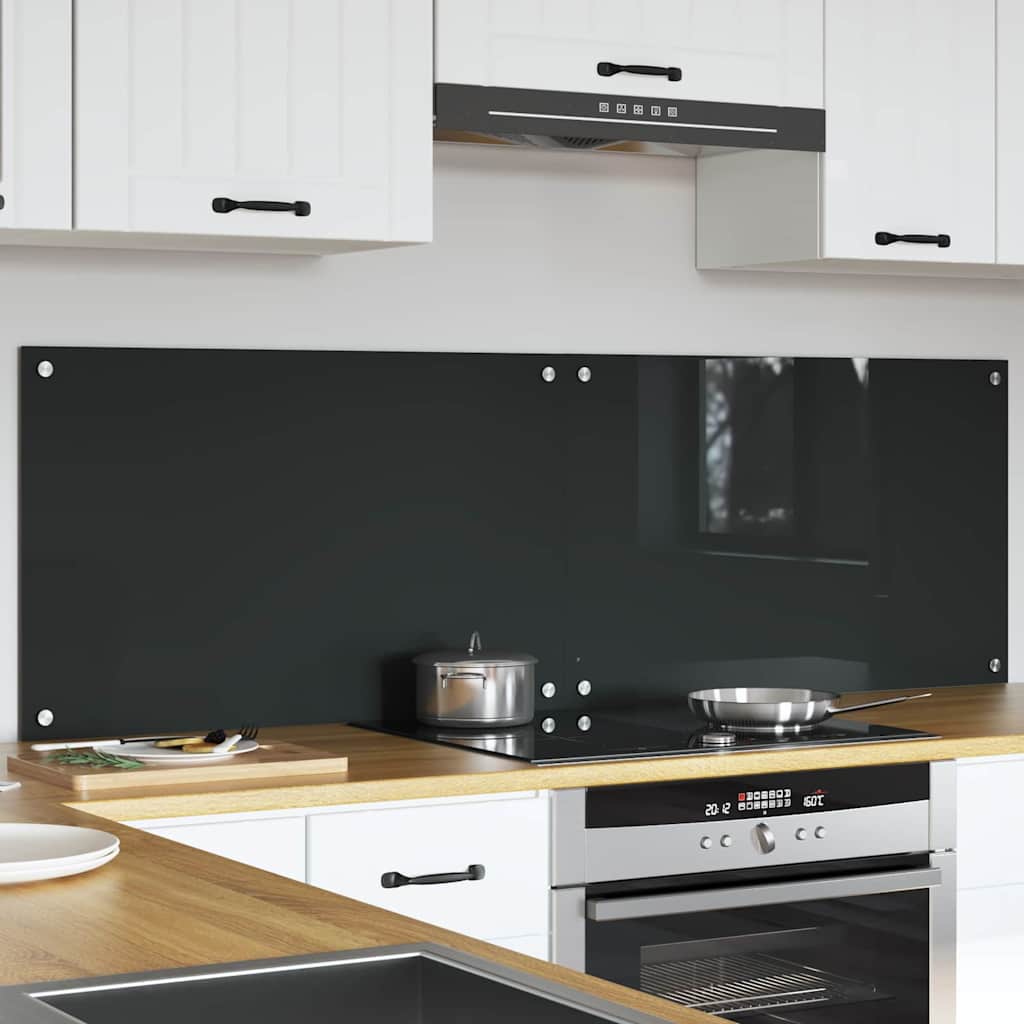 Vidaxxl salpicadero de cocina 2 piezas gris oscuro 80 x 50 cm vidrio templado