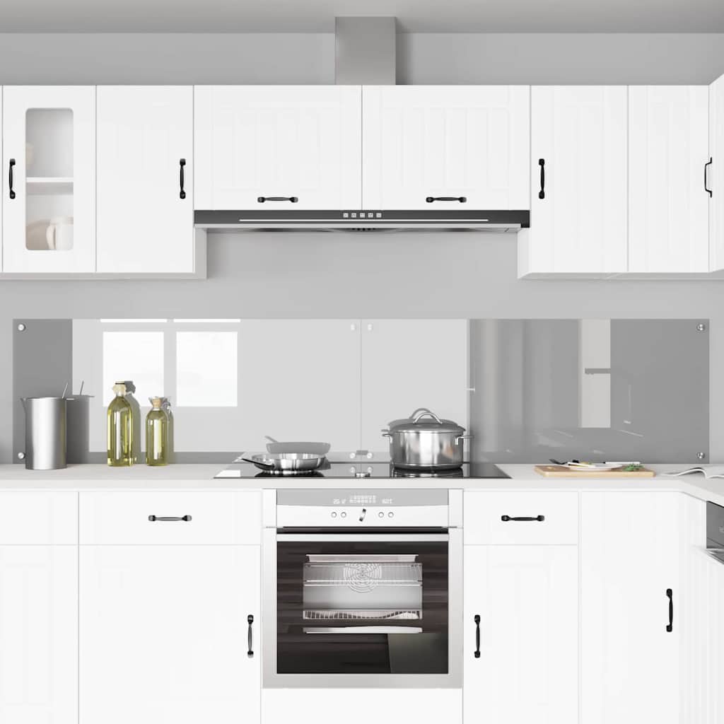 Vidaxxl salpicadero de cocina 2 piezas gris claro 120 x 50 cm vidrio templado
