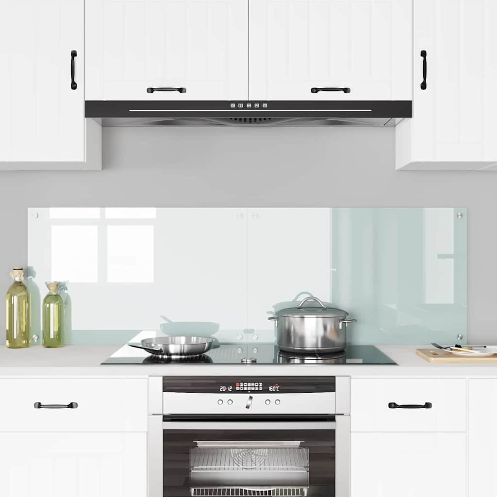 Vidaxl keuken achterwand 2 pcs wit 80 x 50 cm gehard glas