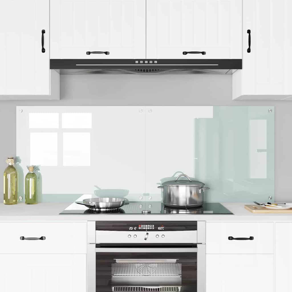 Vidaxl keuken achterwand 2 pcs wit 80 x 60 cm gehard glas
