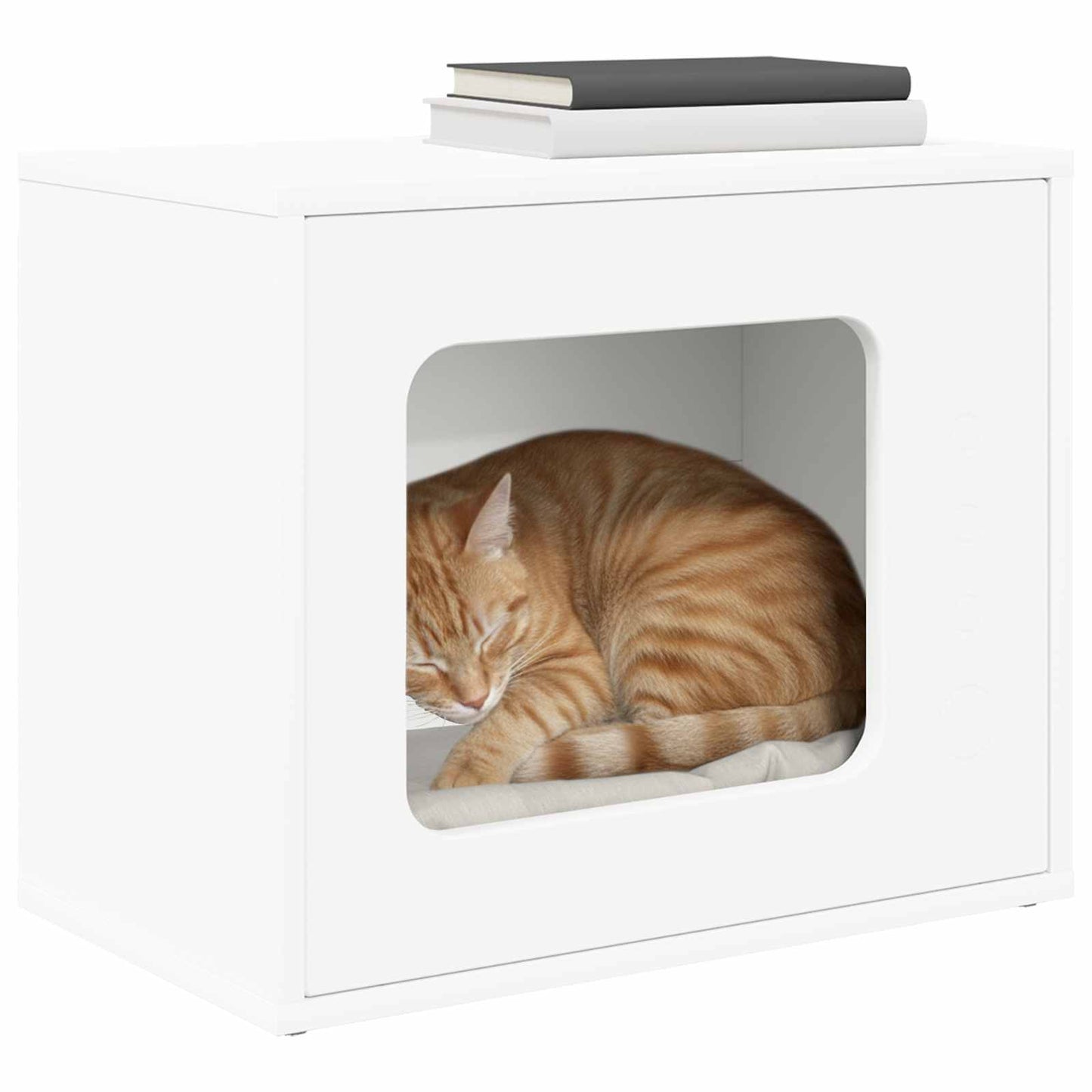 Casa para gatos vidaxx blanca 51 x 30 x 42 cm madera contrachapada