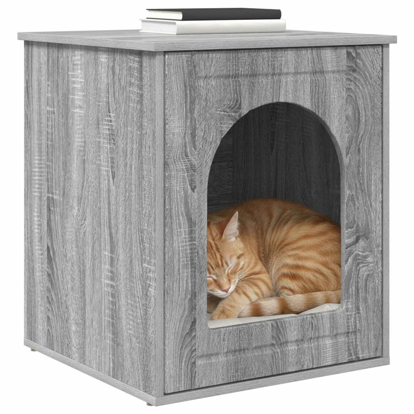 Casa para gatos vidaxl gris sonoma 53 x 52 x 62 cm madera artesanal